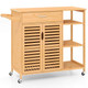 35.5" Bamboo Kitchen Island Cart with Lockable Wheels  product