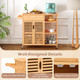 35.5" Bamboo Kitchen Island Cart with Lockable Wheels  product