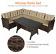 Rattan 3-Piece 6-Seat Patio Dining Set product