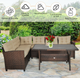 Rattan 3-Piece 6-Seat Patio Dining Set product