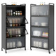 4-Tier Storage Cabinet with Space-Saving Flip Doors product