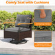 3-Piece Outdoor Swivel Chair Set with 2-Tier Tempered Glass Side Table product