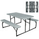 Folding Picnic Table Bench Set with Wood-Like Texture product