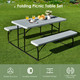 Folding Picnic Table Bench Set with Wood-Like Texture product