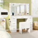 Vanity Desk with Mirror and Stool  product