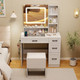 Vanity Desk with Mirror and Stool  product