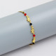 18K-Gold-Plated Elephant Anklet with Red & Black Crystals product