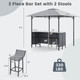 3-Piece Patio Bar Set with 2 Bar Stools and 2-Tier Vented Canopy product