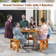 6-Person Round Picnic Table Set with Built-in Benches product