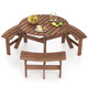 6-Person Round Picnic Table Set with Built-in Benches product