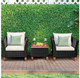 3-Piece Rattan and Wood Outdoor Chair and Table Set product