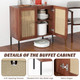 Rattan Buffet Sideboard Cabinet with Adjustable Shelf product