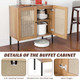 Rattan Buffet Sideboard Cabinet with Adjustable Shelf product