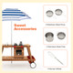 Outdoor Kids' Play Wooden Trolley with Sun Umbrella product