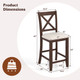 Rubber Wooden Bar Stools with Footrest (Set of 2 or 4) product