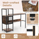 Computer Desk with 2-Tier Open Shelves product