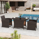 3-Piece Wicker Bistro Set with Tempered Glass Tabletop  product