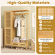 Bamboo Clothing Rack with Cabinet Hanging Rod product