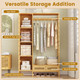 Bamboo Clothing Rack with Cabinet Hanging Rod product