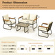 Patio Furniture Set with Tempered Glass Tabletop and Removable Cushions product