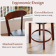 23.5" Bar Stool Set with Curved Backrest (Set of 2 or 4) product
