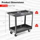 2-Tier Utility Cart with Handle and Heavy-Duty Metal Frame product