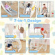 7-in-1 Adjustable Toddler Slide with Basketball Hoop and Swing product
