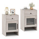 Farmhouse Nightstand Fluted Bed Side Table with Large Drawer product