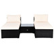 Cushioned Rattan Armless Chair/Ottoman Set with Table product