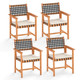 Solid Acacia Wood Patio Chair Set with Padded Seats product
