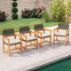 Solid Acacia Wood Patio Chair Set with Padded Seats product