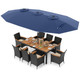 11-Piece Patio Wicker Dining Set with Umbrella product