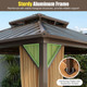 10 x 10 FT Hardtop Gazebo with Double Roof Design and Sidewalls product