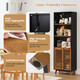 5-Tier Bookcase with 3-Position Adjustable Shelf  and Sliding Doors product