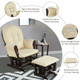 Glider and Ottoman Set with Cushions product