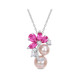 Lab-Created Pink and White Sapphire Pearl Necklace product