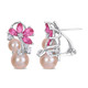 Lab-created Pink Sapphire And White Sapphire Freshwater Pearl Earrings product