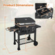 24-Inch Outdoor Barrel Charcoal Grill with 2 Folding Side Tables product