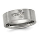 Brushed Titanium Cross Band Ring with Accent Diamonds product