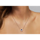 4/5 Carat (ctw) Lab-Created Blue Sapphire Halo Heart Pendant Necklace product