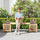 Patio Wooden Bench with Open-Ended Flower Boxes product