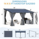 Outdoor Hard Top Lean-to Pergola with Curtains and Netting product
