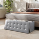 43" Folding Storage Ottoman Bench with Side Pocket Storage product