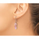 Lab-Created Synthetic Pink Opal Flip Flop Charm Earrings product