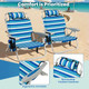 Folding Beach Chair with Adjustable Backrest and Storage Pockets product
