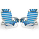 Folding Beach Chair with Adjustable Backrest and Storage Pockets product