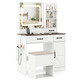 Adjustable Lighted Vanity Desk with Built-In Charging Station product