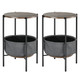 Industrial Round End Table with Storage Basket product