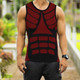 Men's Block Print Sleeveless Athletic Compression Shirt product