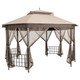Steel Paneled Beige Mesh Covered 10' x 12' Gazebo product
